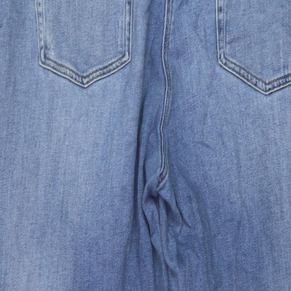 NEXT Womens Blue Cotton Cropped Jeans Size 18 L25 in Regular Button