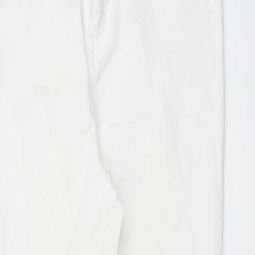 Marks and Spencer Womens White Cotton Skinny Jeans Size 14 L24 in Regular Button