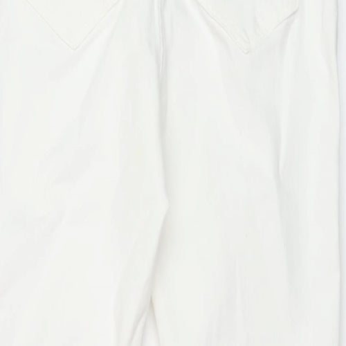 Marks and Spencer Womens White Cotton Skinny Jeans Size 14 L24 in Regular Button