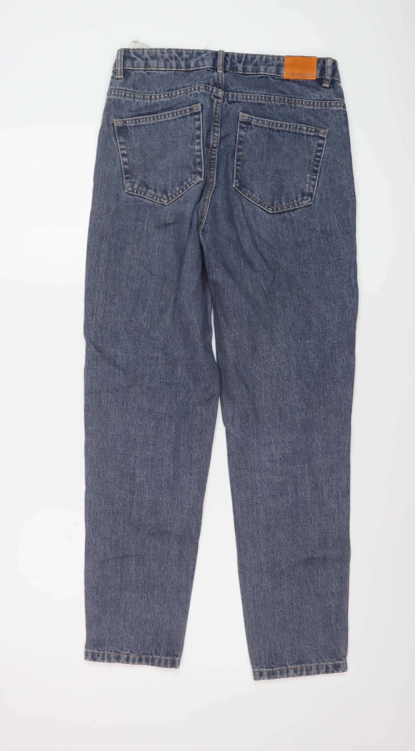 Zara Womens Blue Cotton Mom Jeans Size 6 L27 in Regular Button