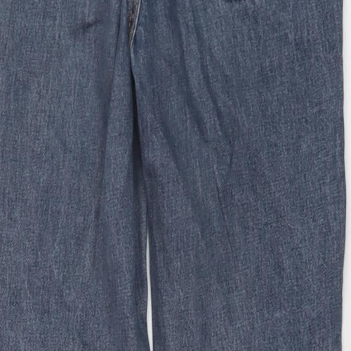 Zara Womens Blue Cotton Mom Jeans Size 6 L27 in Regular Button