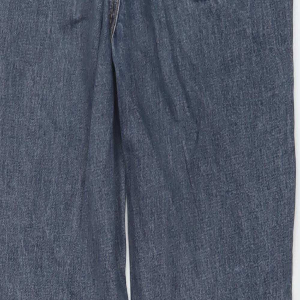 Zara Womens Blue Cotton Mom Jeans Size 6 L27 in Regular Button