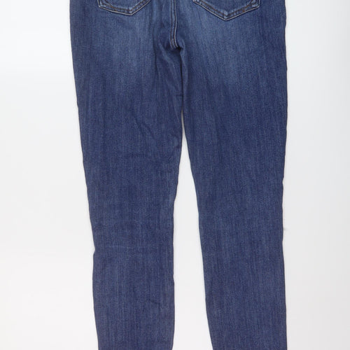 River Island Womens Blue Cotton Skinny Jeans Size 12 L30 in Regular Button