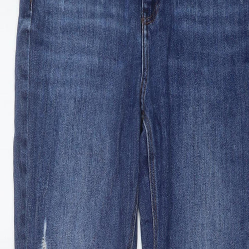 River Island Womens Blue Cotton Skinny Jeans Size 12 L30 in Regular Button