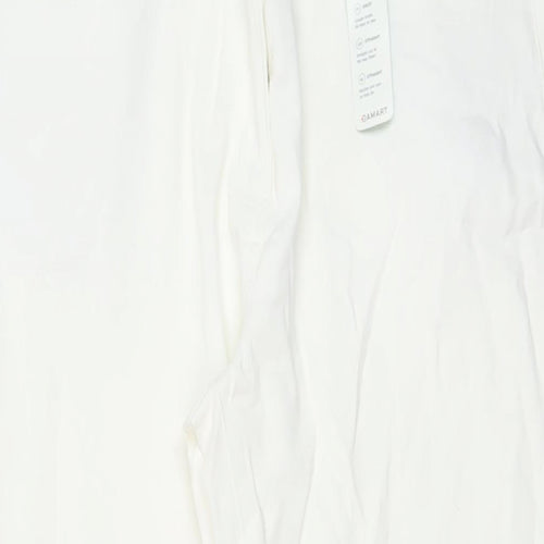Damart Womens White Cotton Straight Jeans Size 16 L28 in Regular Button