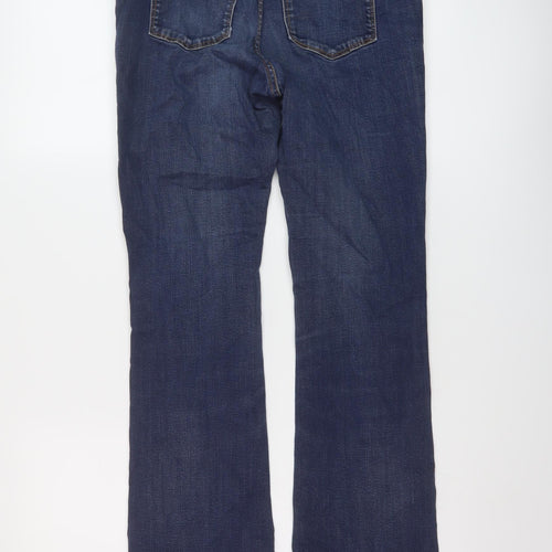 TU Womens Blue Cotton Bootcut Jeans Size 14 L29 in Regular Button