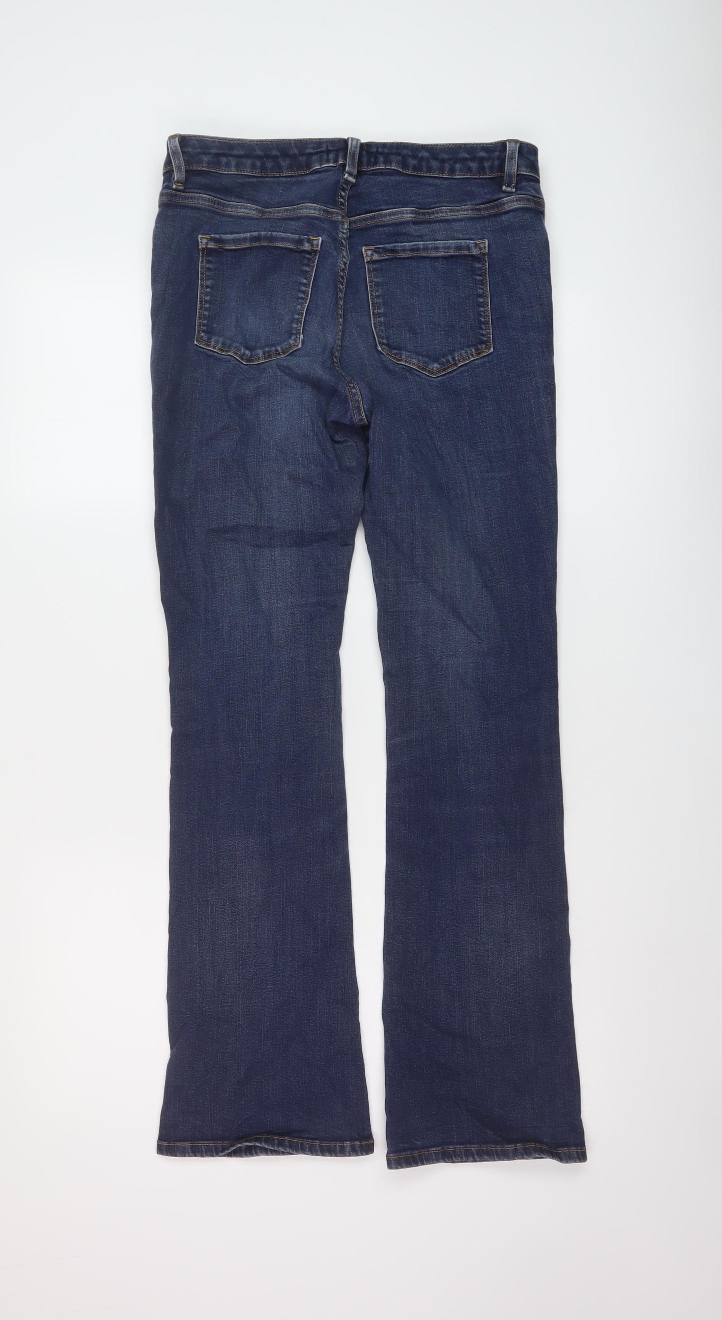 TU Womens Blue Cotton Bootcut Jeans Size 14 L29 in Regular Button