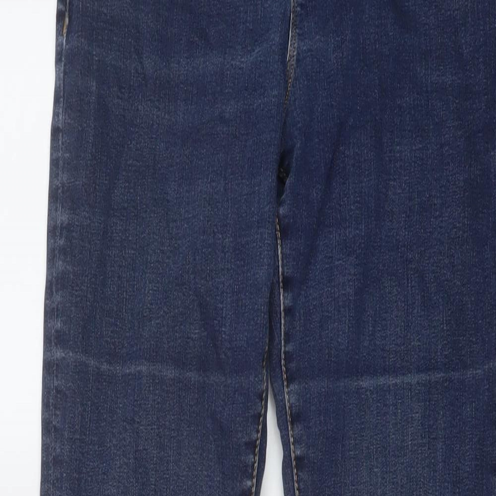 TU Womens Blue Cotton Bootcut Jeans Size 14 L29 in Regular Button