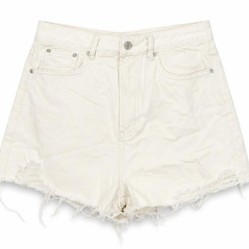 Glassons Womens Beige Cotton Mom Shorts Size 10 L3 in Regular Button