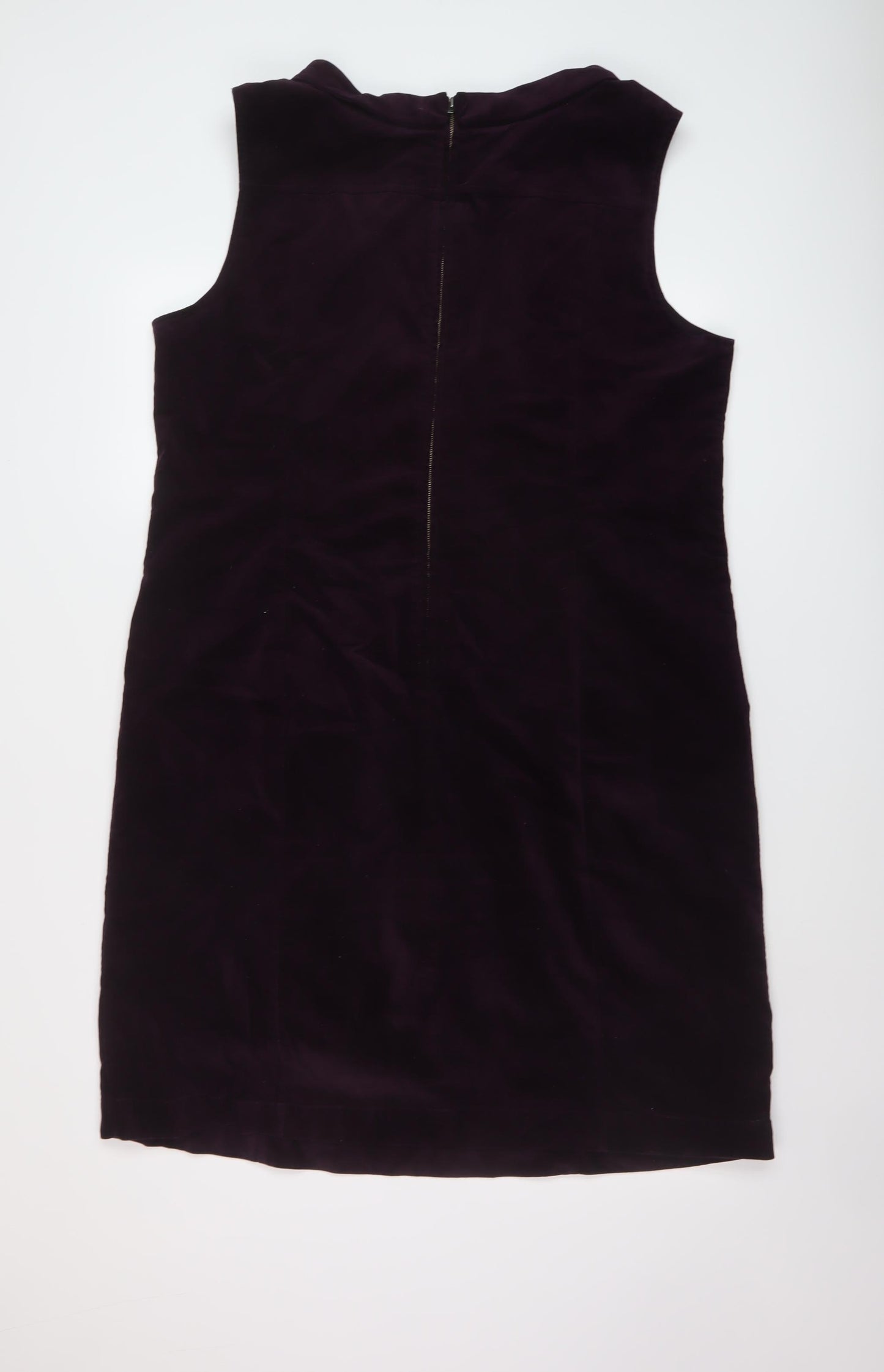 Laura Ashley Womens Purple Cotton A-Line Size 18 Round Neck Zip