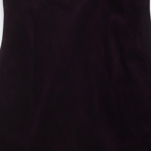 Laura Ashley Womens Purple Cotton A-Line Size 18 Round Neck Zip