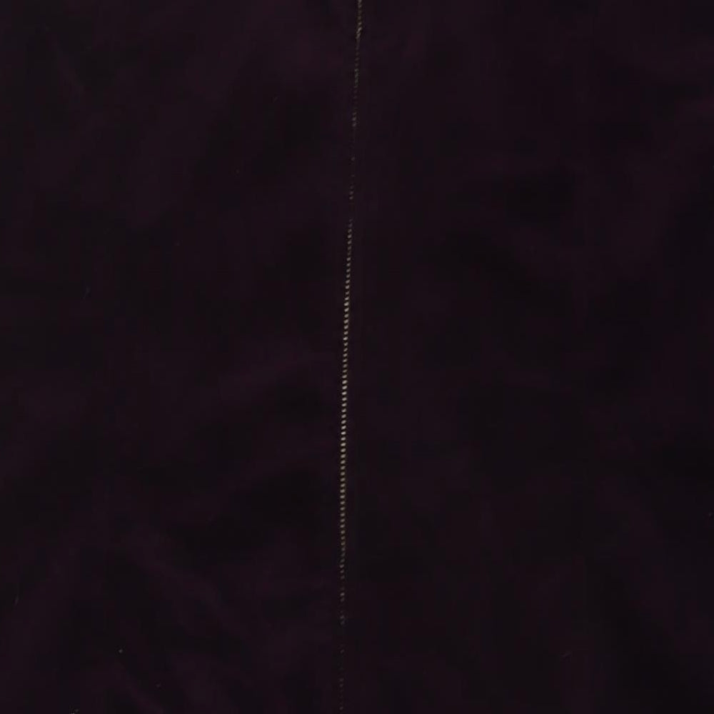 Laura Ashley Womens Purple Cotton A-Line Size 18 Round Neck Zip