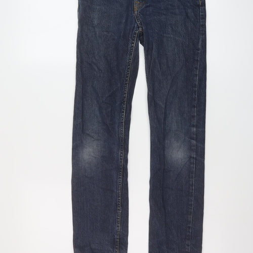H&M Boys Blue Cotton Straight Jeans Size 10-11 Years Regular Button