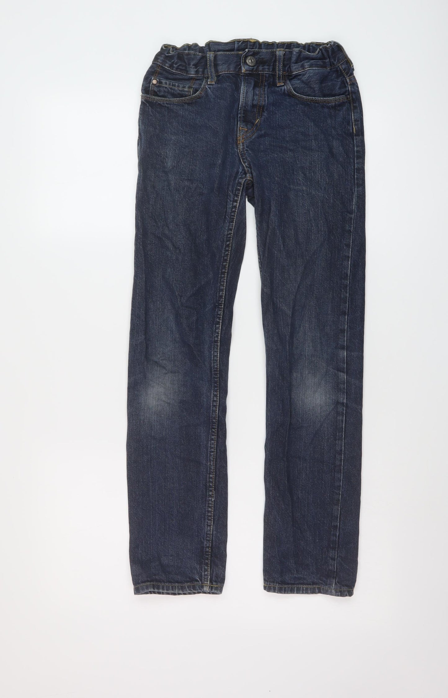H&M Boys Blue Cotton Straight Jeans Size 10-11 Years Regular Button