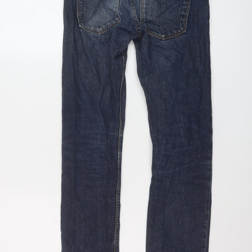 H&M Boys Blue Cotton Straight Jeans Size 10-11 Years Regular Button