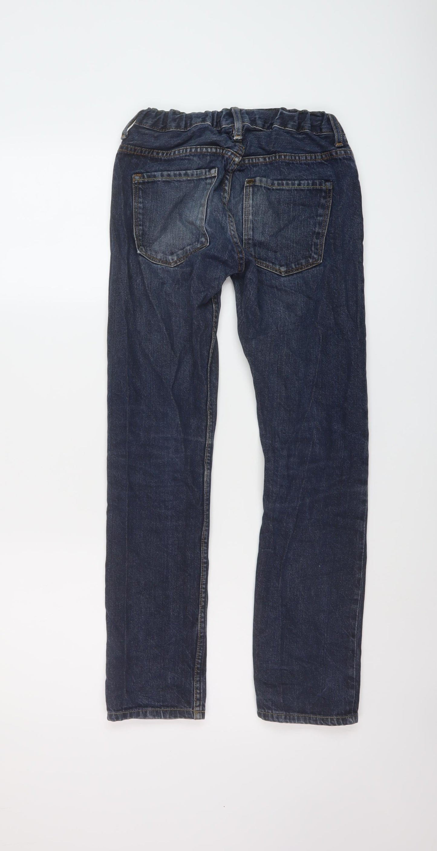 H&M Boys Blue Cotton Straight Jeans Size 10-11 Years Regular Button