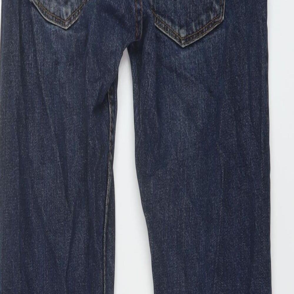 H&M Boys Blue Cotton Straight Jeans Size 10-11 Years Regular Button
