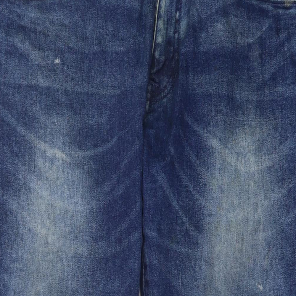 Pre End Mens Blue Cotton Straight Jeans Size 34 in L32 in Regular Button
