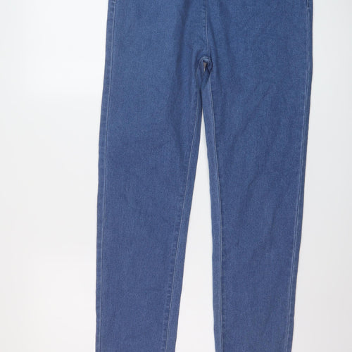 EWM Womens Blue Cotton Straight Jeans Size 14 L29 in Regular