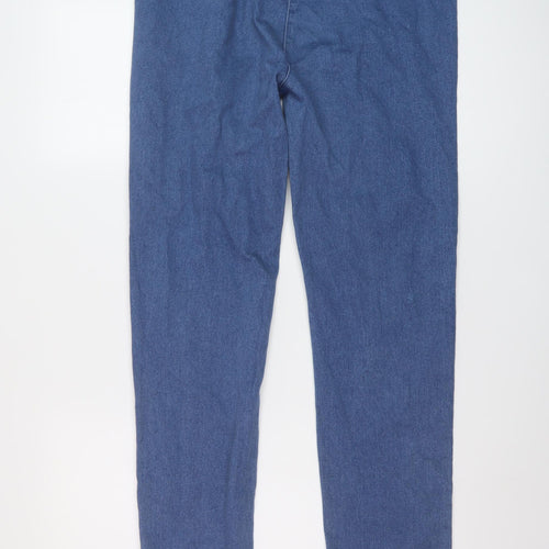 EWM Womens Blue Cotton Straight Jeans Size 14 L29 in Regular