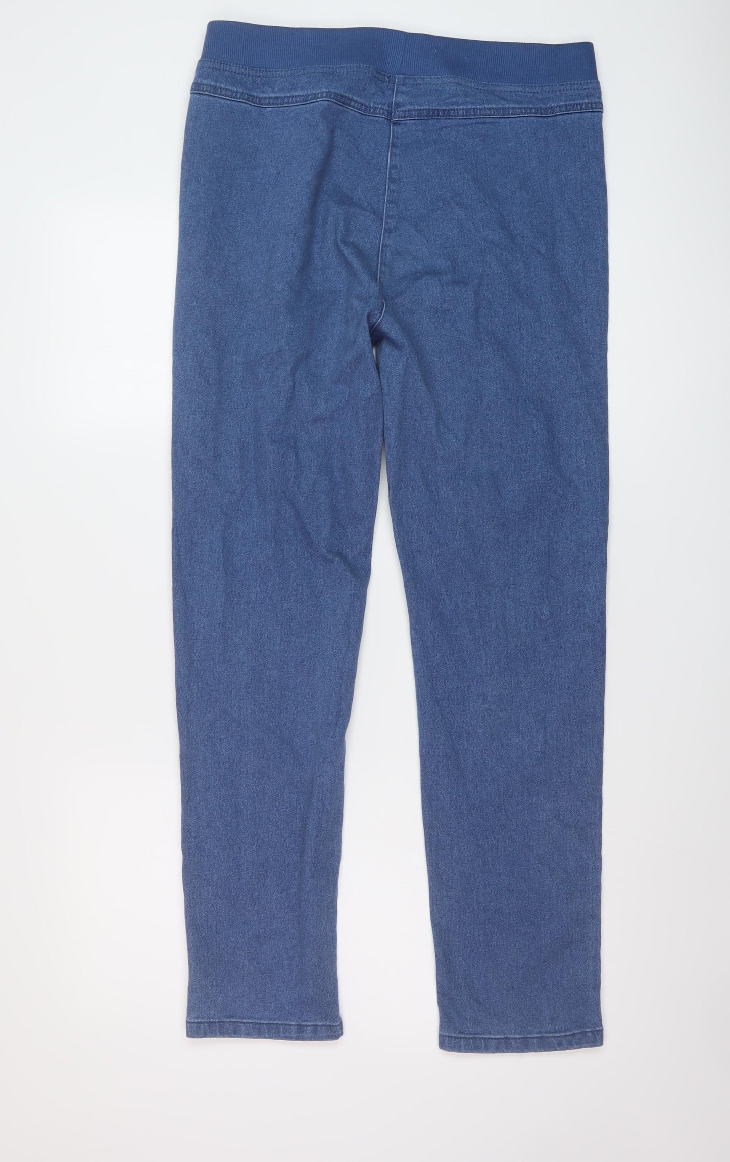 EWM Womens Blue Cotton Straight Jeans Size 14 L29 in Regular