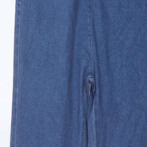 EWM Womens Blue Cotton Straight Jeans Size 14 L29 in Regular