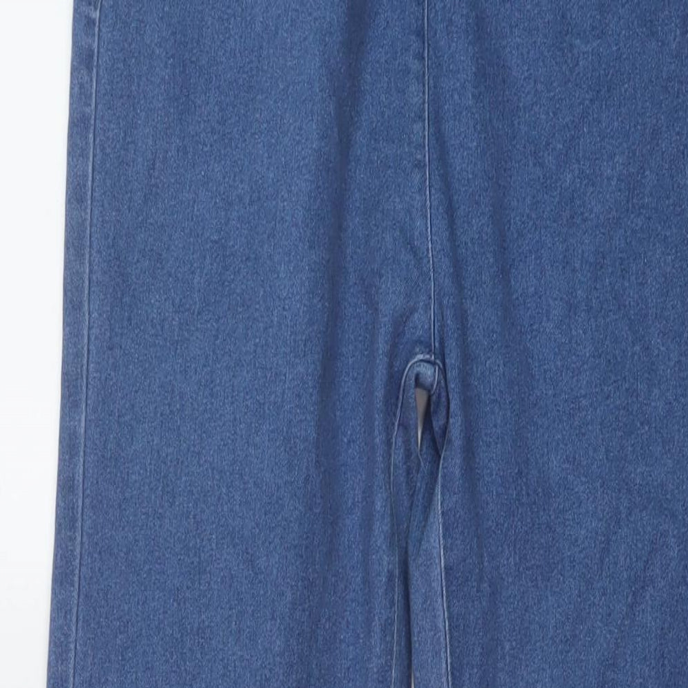 EWM Womens Blue Cotton Straight Jeans Size 14 L29 in Regular