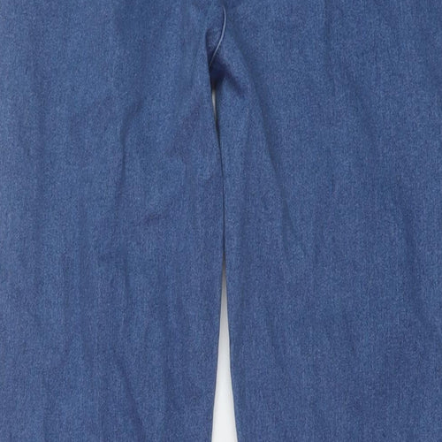 EWM Womens Blue Cotton Straight Jeans Size 14 L29 in Regular