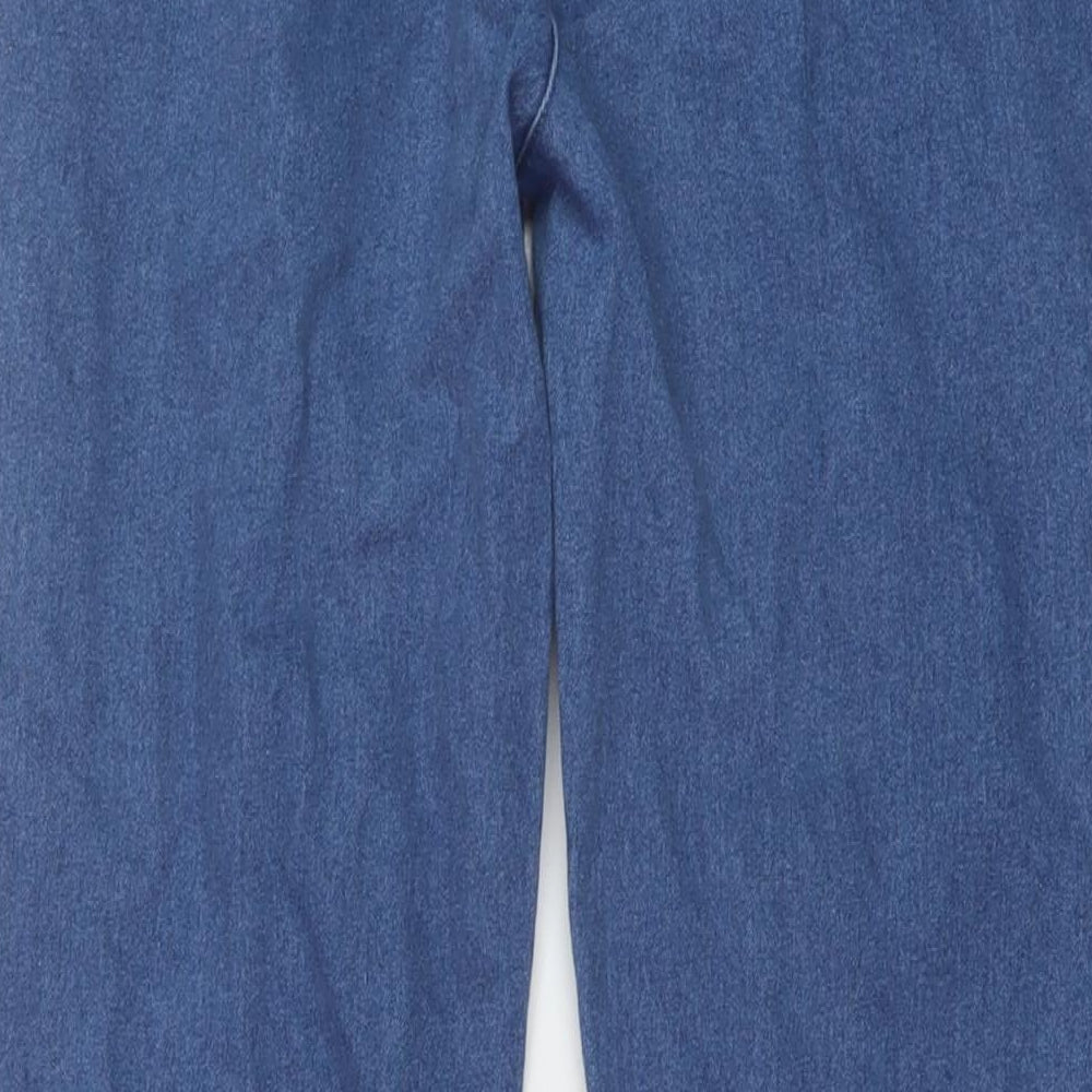 EWM Womens Blue Cotton Straight Jeans Size 14 L29 in Regular