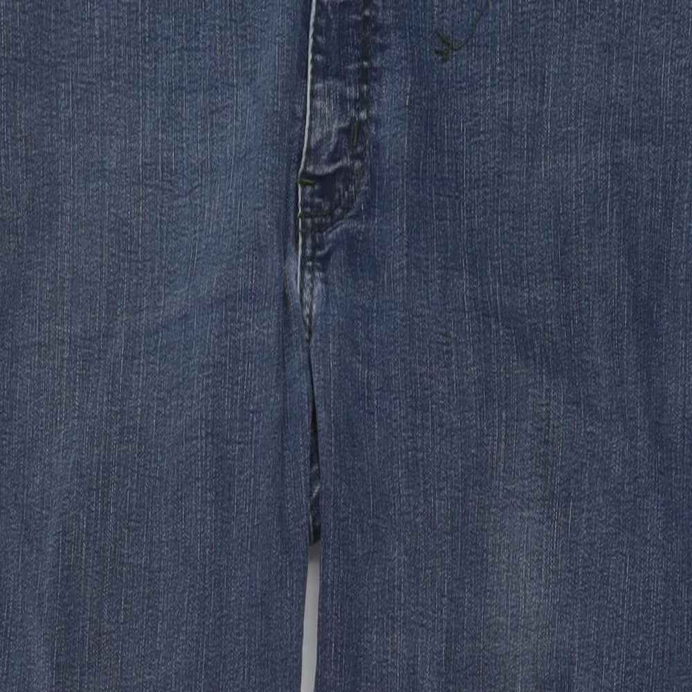 Wrangler Mens Blue Cotton Straight Jeans Size 38 in L32 in Regular Button