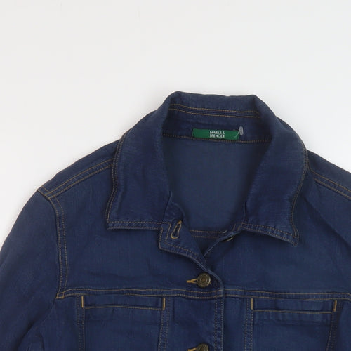 Marks and Spencer Womens Blue Jacket Size 10 Button