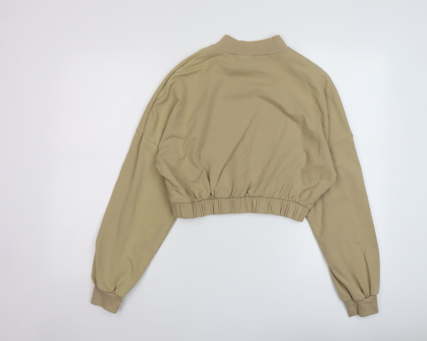 Bershka Womens Beige Cotton Pullover Sweatshirt Size M Pullover