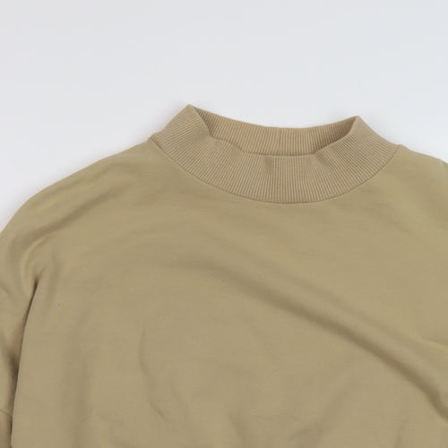 Bershka Womens Beige Cotton Pullover Sweatshirt Size M Pullover