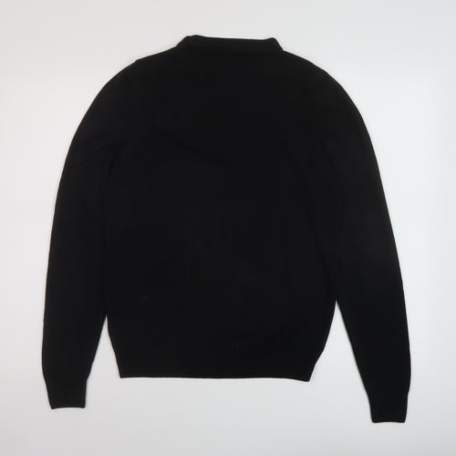 Marks and Spencer Mens Black Crew Neck Acrylic Pullover Jumper Size S Long Sleeve