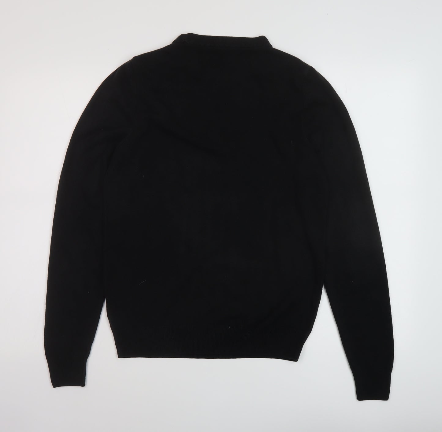 Marks and Spencer Mens Black Crew Neck Acrylic Pullover Jumper Size S Long Sleeve