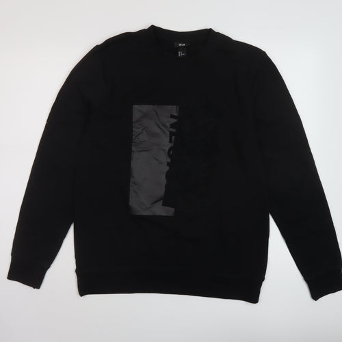 H&M Womens Black Cotton Pullover Sweatshirt Size M Pullover