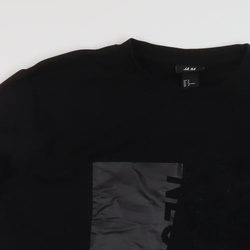 H&M Womens Black Cotton Pullover Sweatshirt Size M Pullover
