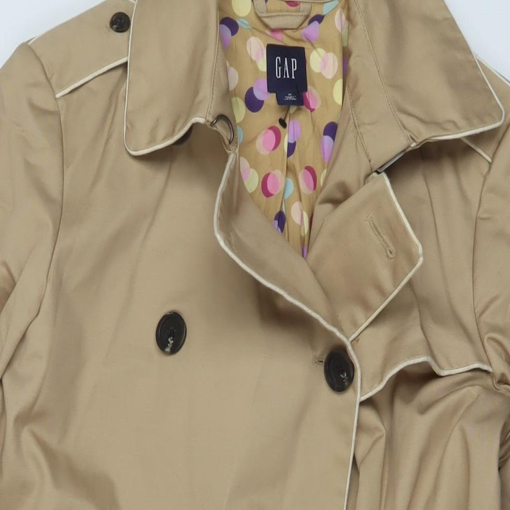 Gap Womens Beige Overcoat Coat Size M Button