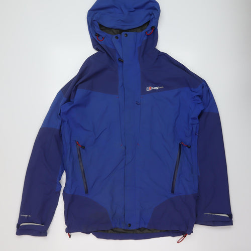 Berghaus Mens Blue Rain Coat Coat Size M Zip