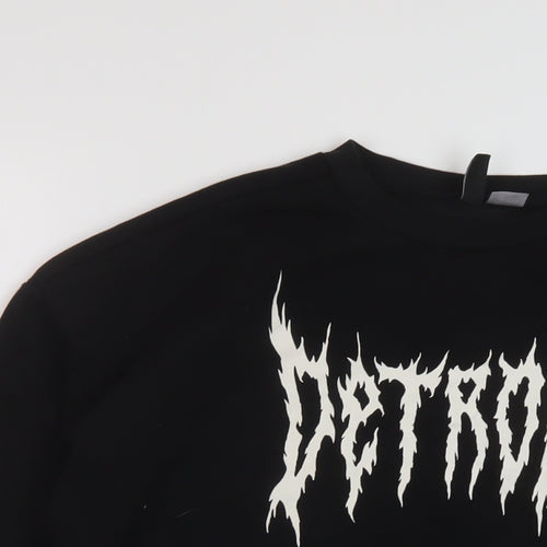 H&M Womens Black Cotton Pullover Sweatshirt Size XS Pullover