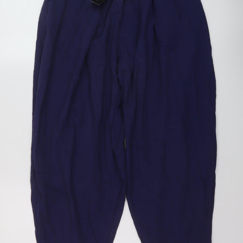 Zanzea Womens Blue Polyester Trousers Size L L27 in Regular