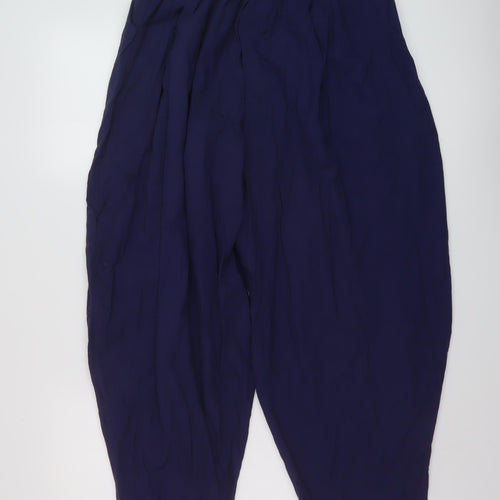Zanzea Womens Blue Polyester Trousers Size L L27 in Regular