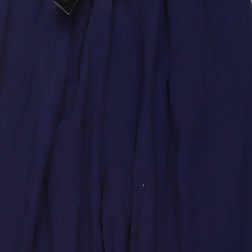 Zanzea Womens Blue Polyester Trousers Size L L27 in Regular