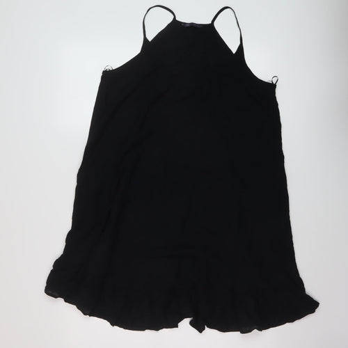 Marks and Spencer Womens Black Viscose A-Line Size 8 Square Neck Pullover