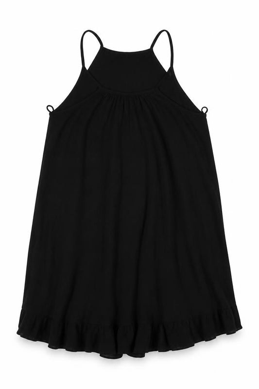 Front view of Marks & Spencer women’s black viscose a-line, size UK 8, square neck pullover