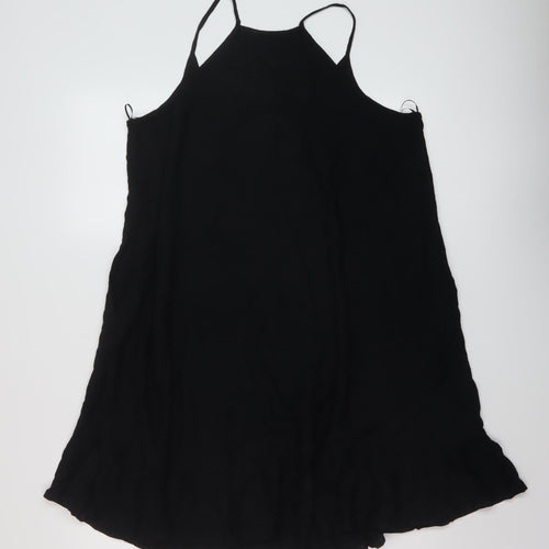 Marks and Spencer Womens Black Viscose A-Line Size 8 Square Neck Pullover