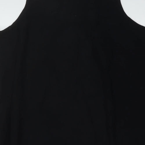 Marks and Spencer Womens Black Viscose A-Line Size 8 Square Neck Pullover