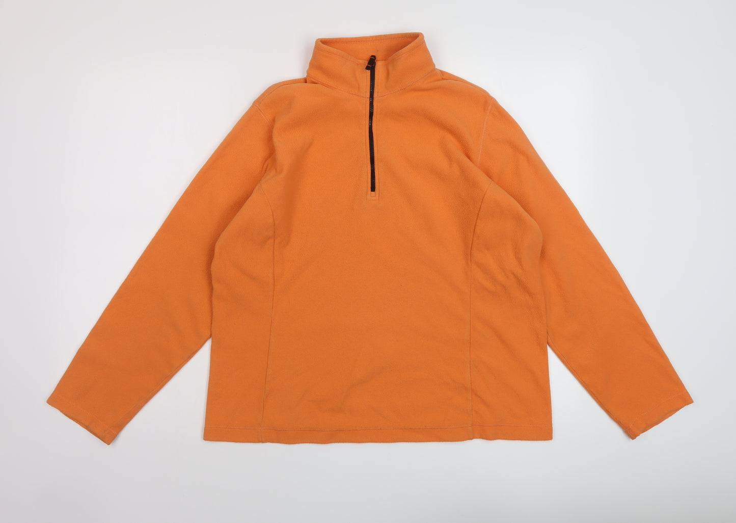 Land's End Womens Orange Polyester Pullover Sweatshirt Size 10 Zip