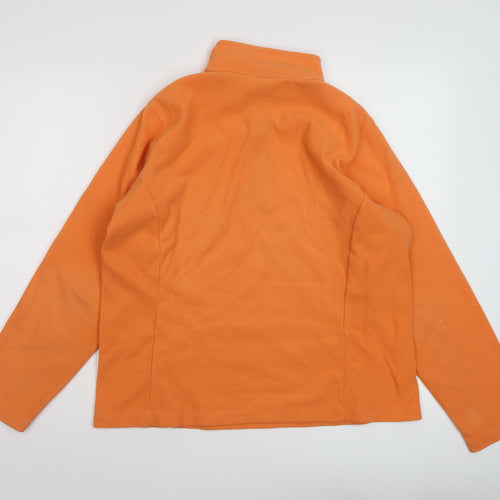 Land's End Womens Orange Polyester Pullover Sweatshirt Size 10 Zip