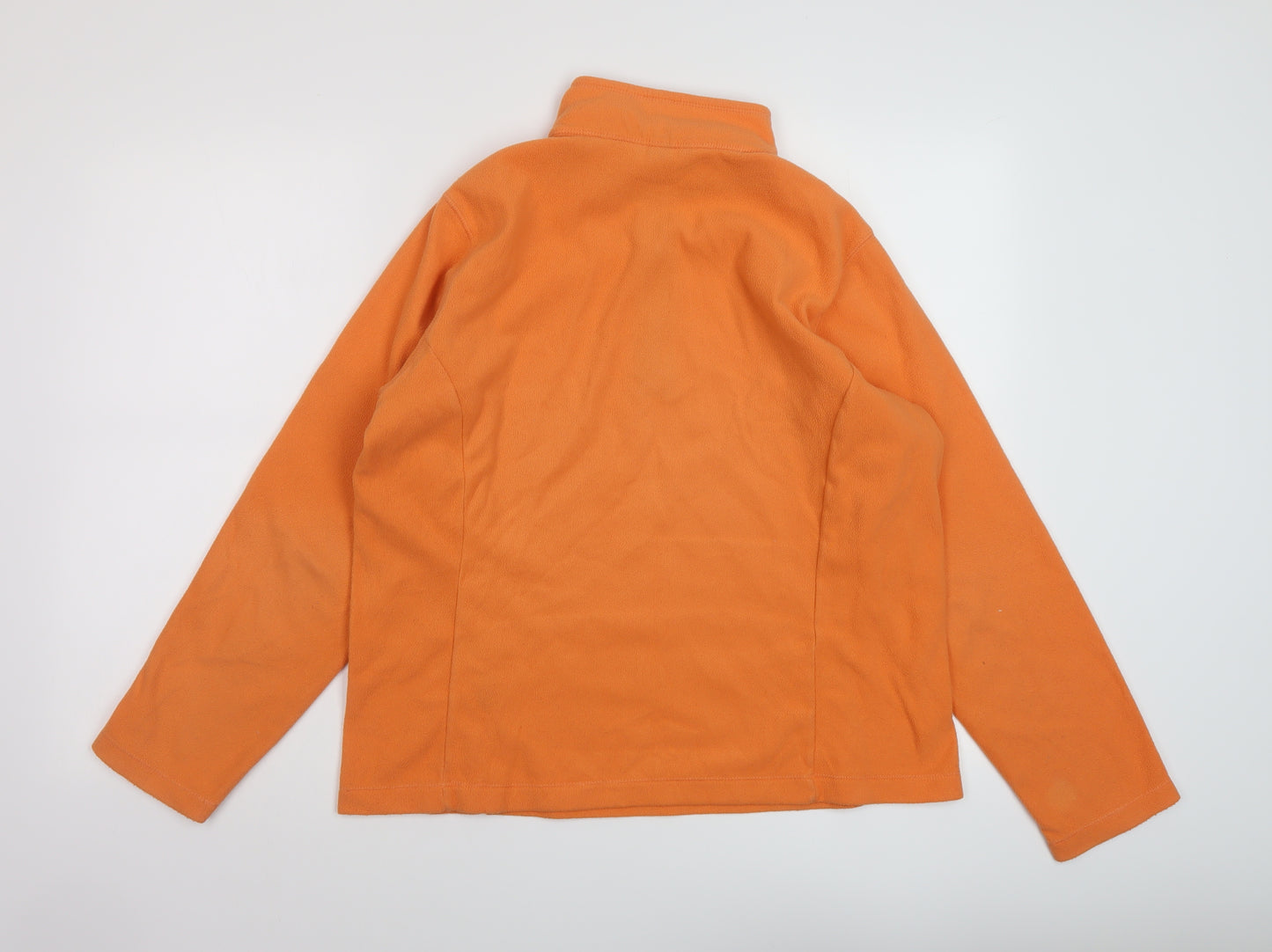 Land's End Womens Orange Polyester Pullover Sweatshirt Size 10 Zip
